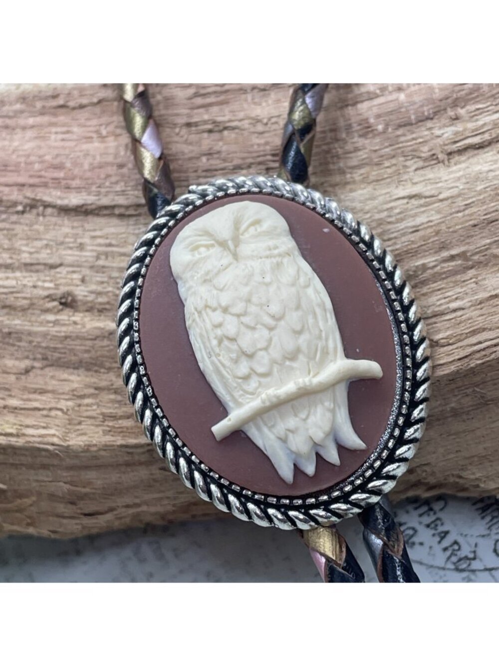 Owl Bolo Tie Lariat Mens Brown Fathers New Day Gift Wedding Party Husband Son